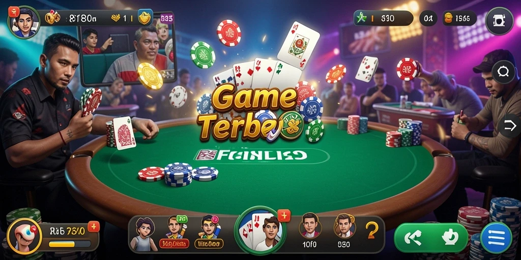 Tampilan menarik dari gameplay Poker yang mendebarkan di aplikasi 8180.