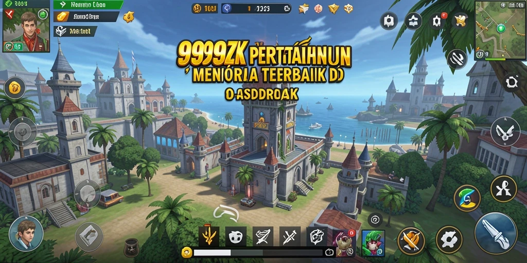 Tampilan gameplay 999ZK dengan menara dan musuh yang menegangkan.