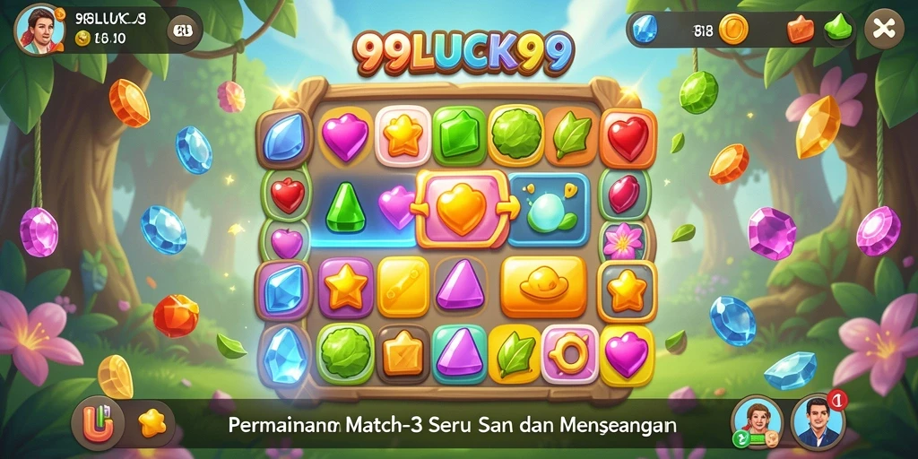Screenshot gameplay 99LUCK99 menampilkan aksi mencocokkan yang seru.