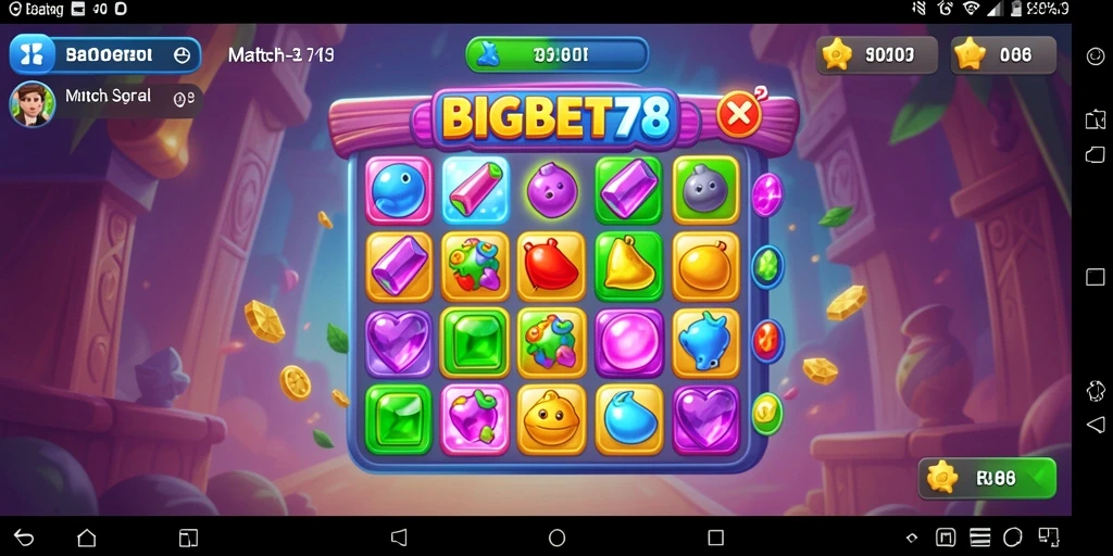 Tampilan gameplay seru dalam BIGBET78, mencocokkan item dengan strategi.