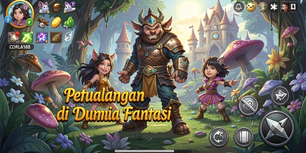 Tampilan gameplay yang menawan dari CORLA188 saat berpetualang.