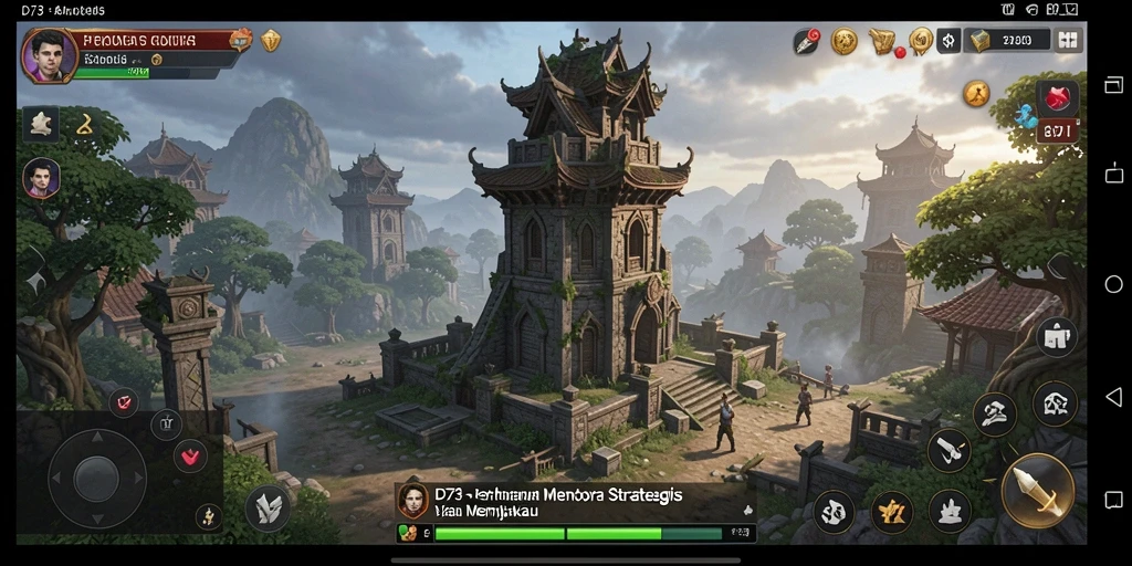 Tampilan gameplay D73 dalam pertempuran Tower Defense yang menegangkan.