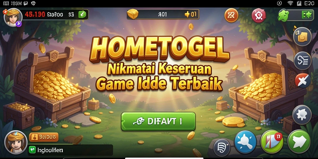 Tampilan gameplay HOMETOGEL dengan karakter dan lingkungan yang menarik.