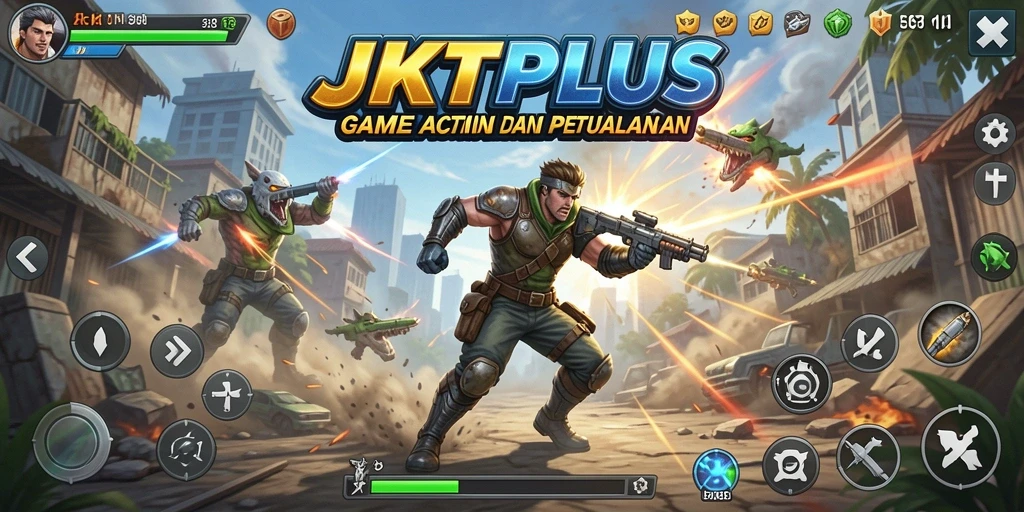Tampilan gameplay JKTPLUS menampilkan aksi seru yang memukau.