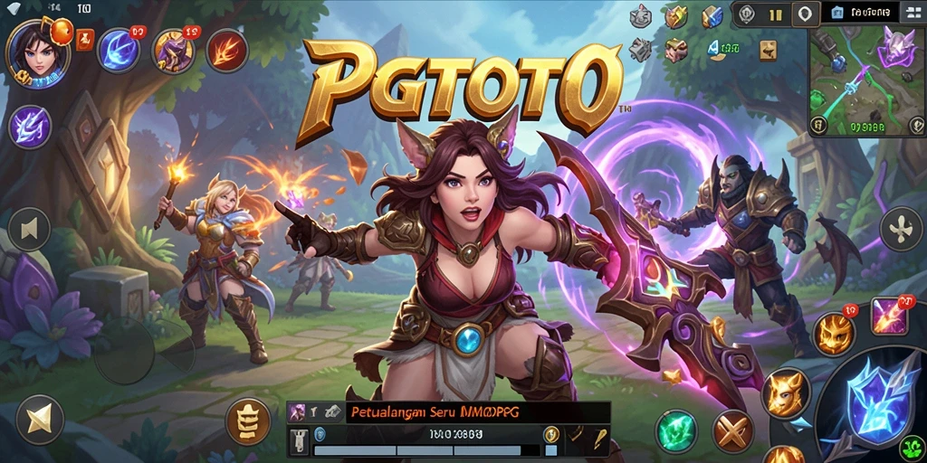 Screenshot PGTOTO menampilkan aksi seru dalam pertempuran MMORPG.