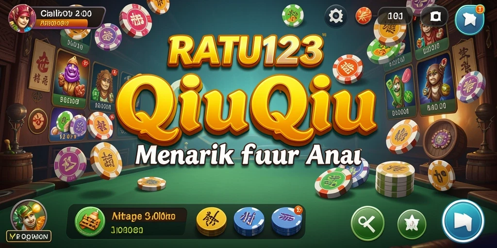 Tampilan menarik dari gameplay QiuQiu dalam RATU123.