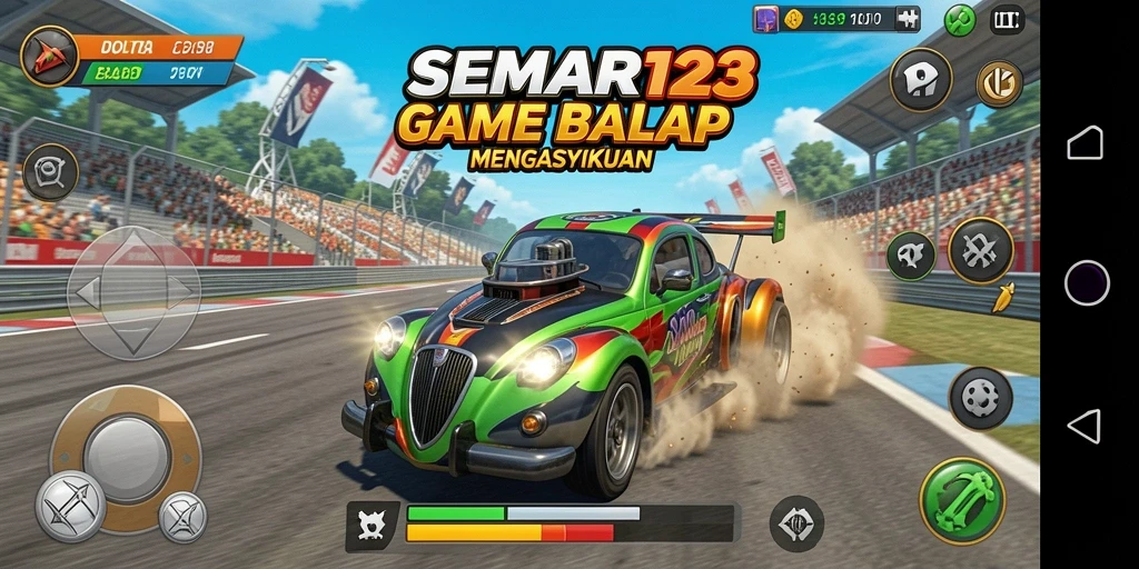 Tampilan gameplay SEMAR123 yang menegangkan dan penuh aksi balap.