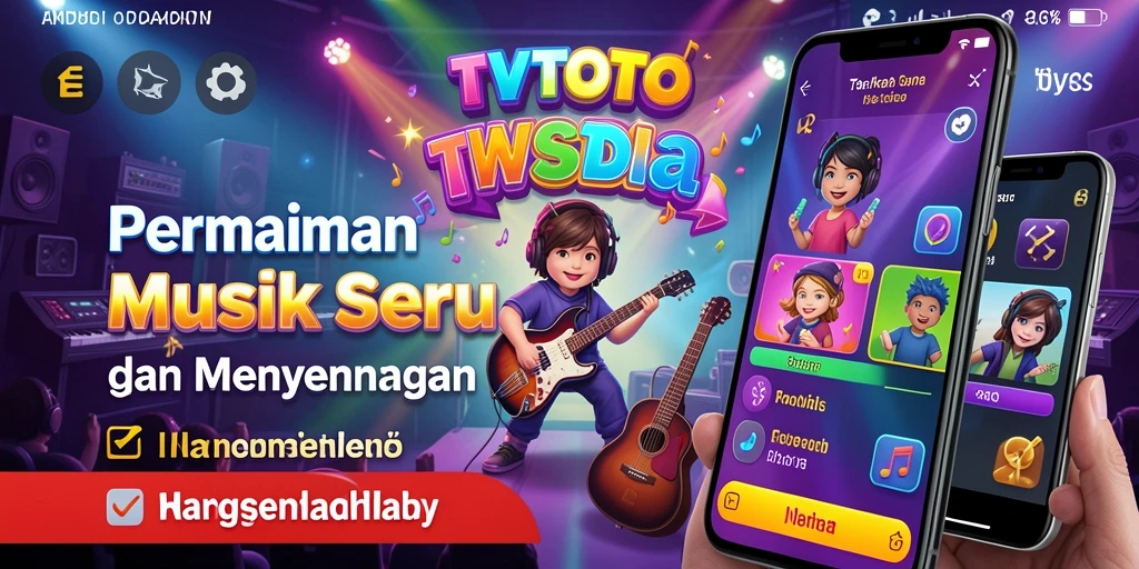 Screenshot gameplay TVTOTO yang menunjukkan fitur musik interaktif.