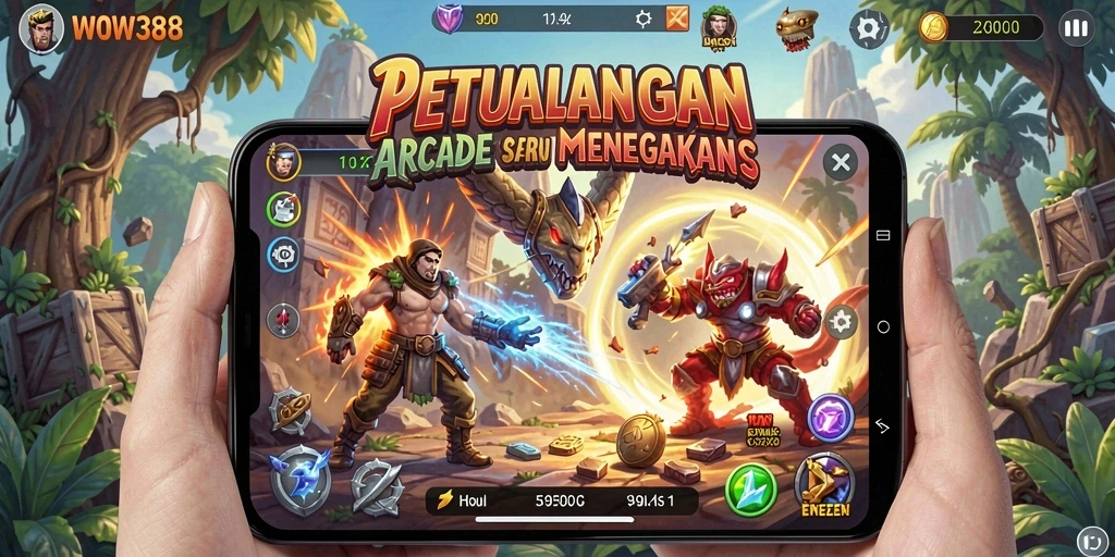 Tampilan gameplay <strong>WOW388</strong> yang menegangkan dan penuh aksi.