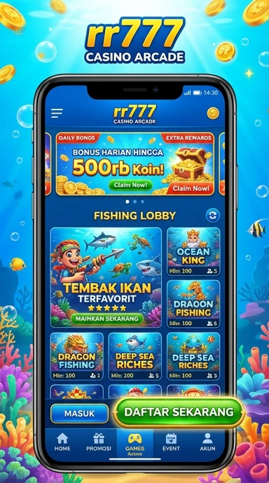 Screenshot aplikasi menunjukkan berbagai kategori yang tersedia di rr777.
